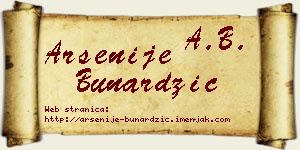 Arsenije Bunardžić vizit kartica